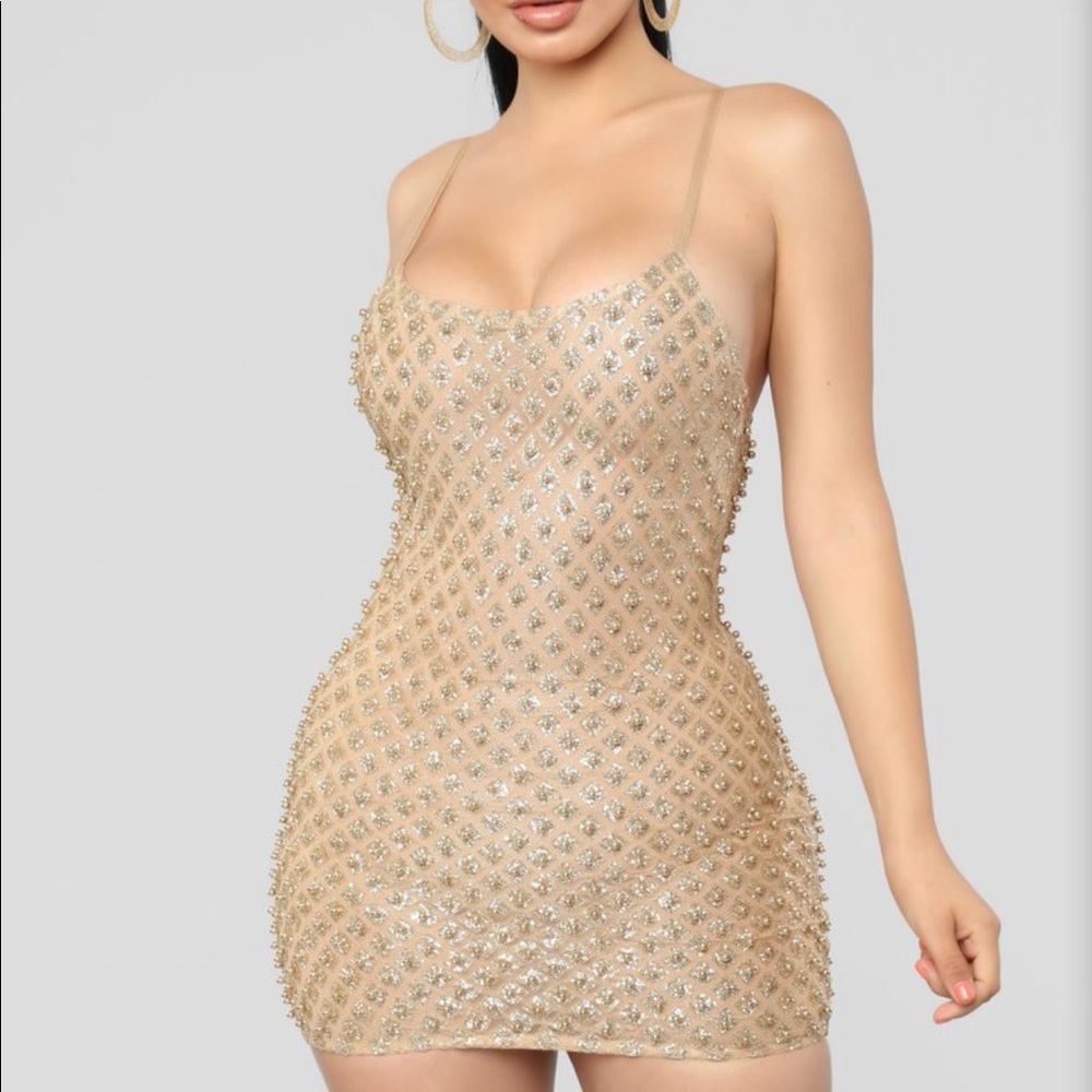 Fashion nova gold dress